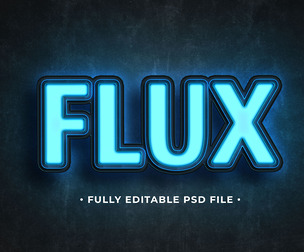 Flux  PSD Fully Editable Text Effect. Layer Style PSD Mockup Template