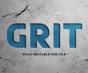 Grit PSD Fully Editable Text Effect. Layer Style PSD Mockup Template