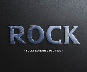 Rock  PSD Fully Editable Text Effect. Layer Style PSD Mockup Template