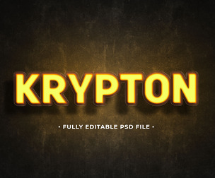 Krypton PSD Fully Editable Text Effect. Layer Style PSD Mockup Template