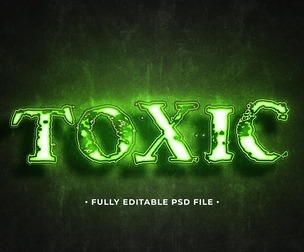Toxic PSD Fully Editable Text Effect. Layer Style PSD Mockup Template