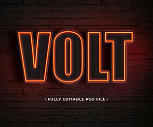 Volt PSD Fully Editable Text Effect. Layer Style PSD Mockup Template