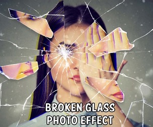 Broken Glass Photo Effect PSD Template