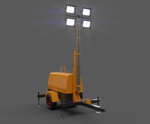 PBR Mobile Light Tower Generator B - Yellow Dark