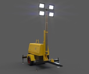 PBR Mobile Light Tower Generator B - Yellow Light