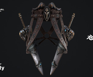 Fantasy swords with scabbard game ready 3d model