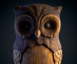 Wooden Statue (Owl) - Vol 02 - OBJ - FBX - Unwrap - Texture