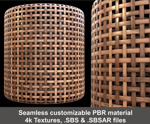 Rattan PBR Material and Textures