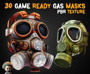 30 Game-Ready Military Gas Masks + PBR Texture - Vol 10