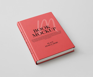 Minimalist Hardcover Book Mockup PSD Template - Modern Isometric Perspective View