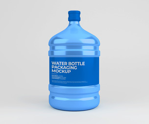 Large Water Bottle Packaging Mockup PSD - Professional 5 Gallon Jug Template