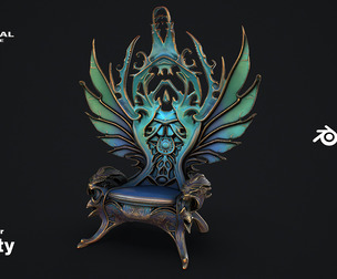 Fantasy Throne 12 game ready 3d model