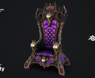 Fantasy Throne 10 game ready 3d model