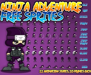 Free 2D Ninja Character Sprite