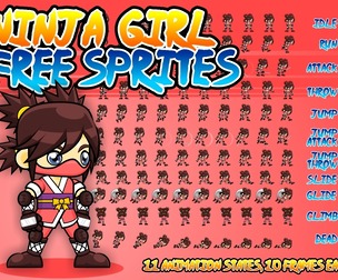 Free 2D Ninja Girl Character