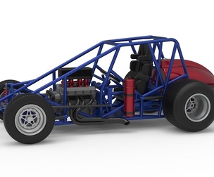 Dirt Silver Crown Car Base Scale 1:25
