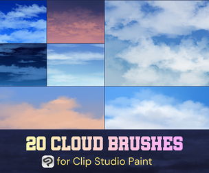 20 Cloud Brushes for Clip Studio Paint