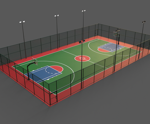 PBR Modular Outdoor Basketball Court A