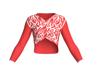 Girls Printed Cute Criss Cross Top V4 | Marvelous / Clo3d / obj / fbx