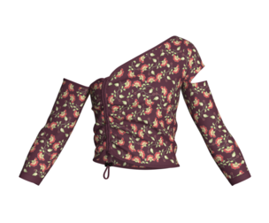 Girls Printed Cute Criss Cross Top V5 | Marvelous / Clo3d / obj / fbx