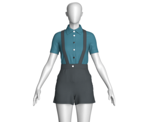 Girls Shirt With Short - Outfit | Marvelous / Clo3d / obj / fbx