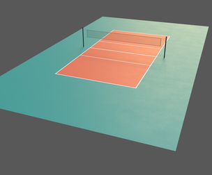 PBR Volleyball Court Floor and Net
