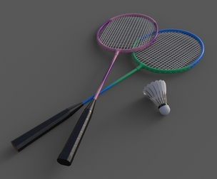 PBR Badminton Racket and Shuttlecock