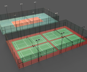 PBR Modular Outdoor Badminton Volleyball Court