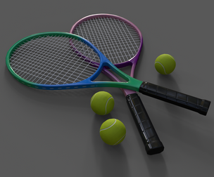 PBR Tennis Racket Bat and Ball