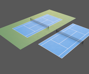 PBR Tennis Court Floor and Net