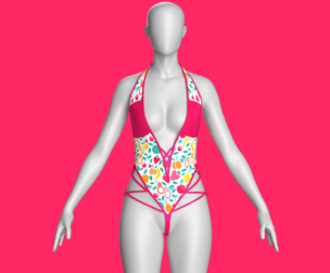 Girls Bikini-Summer Print V4 | Marvelous / Clo3d / obj / fbx