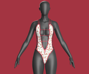 Girls Bikini-Summer Print V5 | Marvelous / Clo3d / obj / fbx