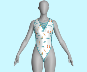 Girls Bikini-Summer Print V6 | Marvelous / Clo3d / obj / fbx