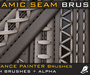 Dynamic Seam_ Stitches Brushes For Substance Painter & Zbrush_ZBP/ Alpha(2K ) +Tutorial V-05