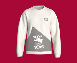 Men Printed Pocket Sweatshirt With Patch - BOOM | Marvelous / Clo3d / obj / fbx