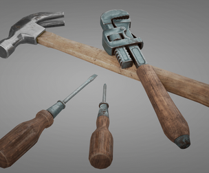 Vintage Hand Tools Pack – Low Poly Game-Ready Tools (PBR, 2K)