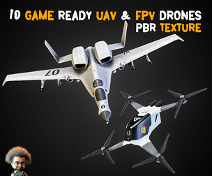10 Game-Ready UAV & FPV Drones + PBR Texture - Vol 11