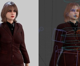 Strict Female Boss - 3D Model Character Rigged