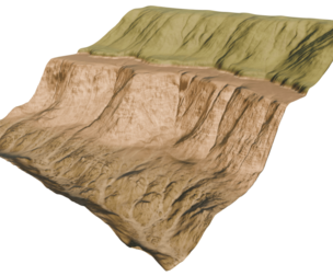 Riverside cliff 3D model terrain