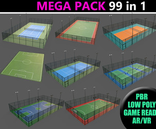 PBR Multi Modular Sports Court - Mega Pack