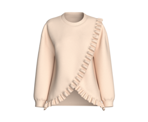 Girls Diagonal Ruffle Sweatshirt | Marvelous / Clo3d / obj / fbx