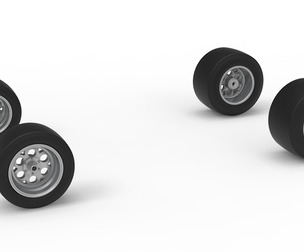 Wheel Set of Experimental Pavement Silver Crown Car 1:25