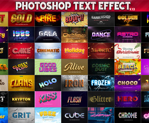 100 Photoshop Text Effects, 3D Fully Editable PSD Templates, Game, Gold, Neon, Retro, Girl