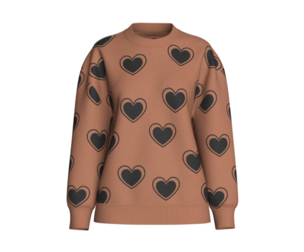 Girl Love Printed Shoulder Drop Sweater | Marvelous / Clo3d / obj / fbx