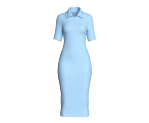Girls Long Ribbed Dress | Marvelous / Clo3d / obj / fbx