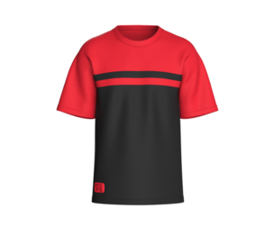 Men Red And Black T-shirt With Patch | Marvelous / Clo3d / obj / fbx
