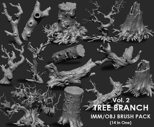 Tree Branch IMM/OBJ Brushes 14 in one vol 2