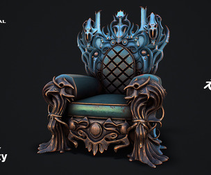 Fantasy Throne 4 game ready 3d model