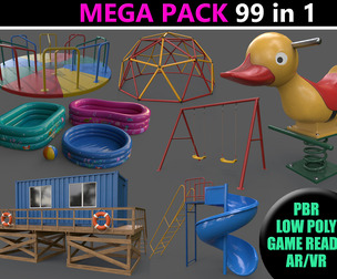 PBR Outdoor Playground Equipments - Mega Pack