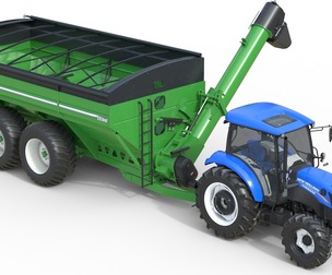 New Holland WorkMaster Tractor and Brent cart